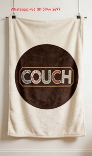Coach Inspired COUCH Print Flannel Fleece Throw Blanket C051